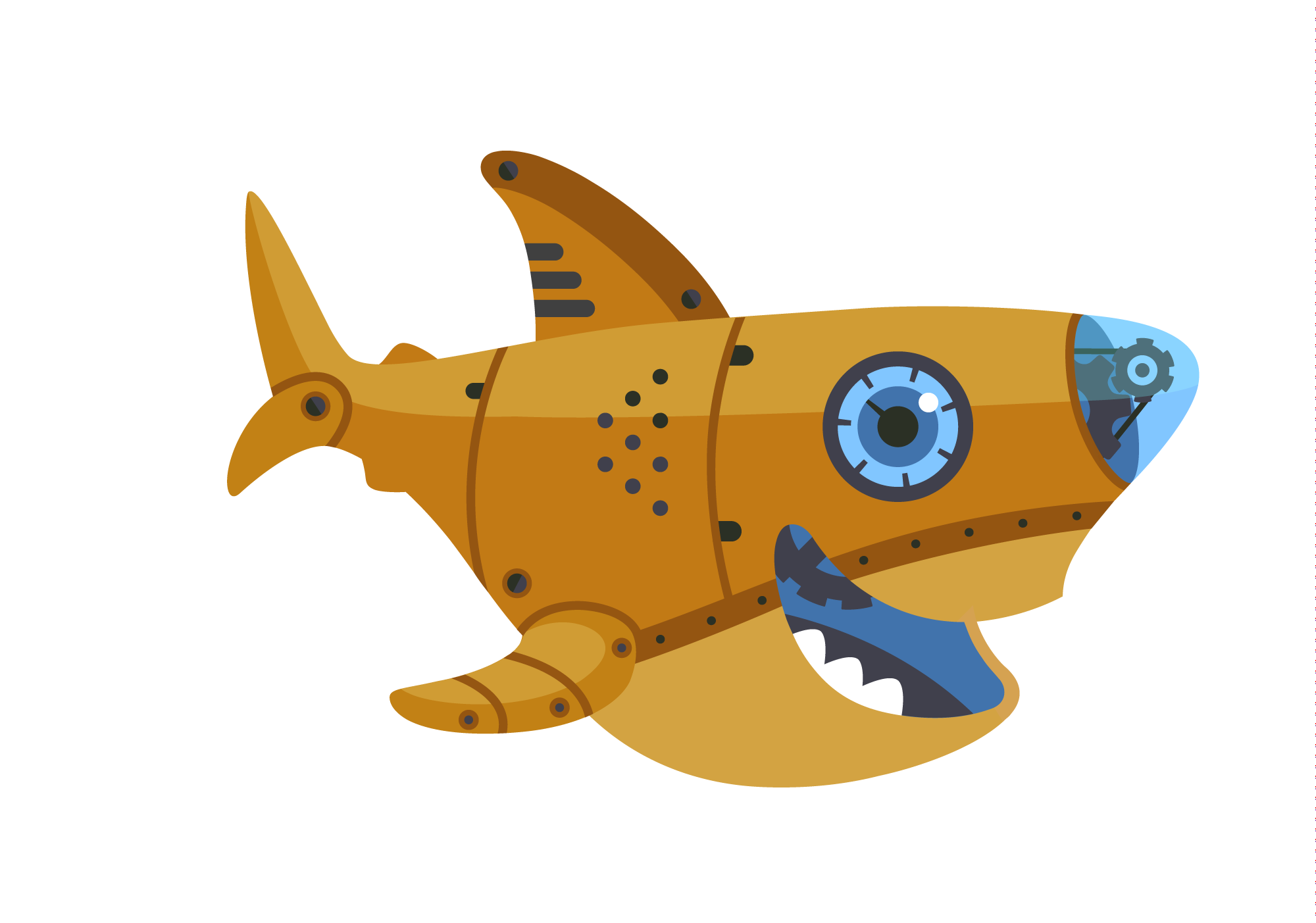 Sammy the Shark with a punk theme.