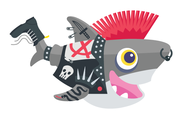 Sammy the Shark with a steampunk theme.
